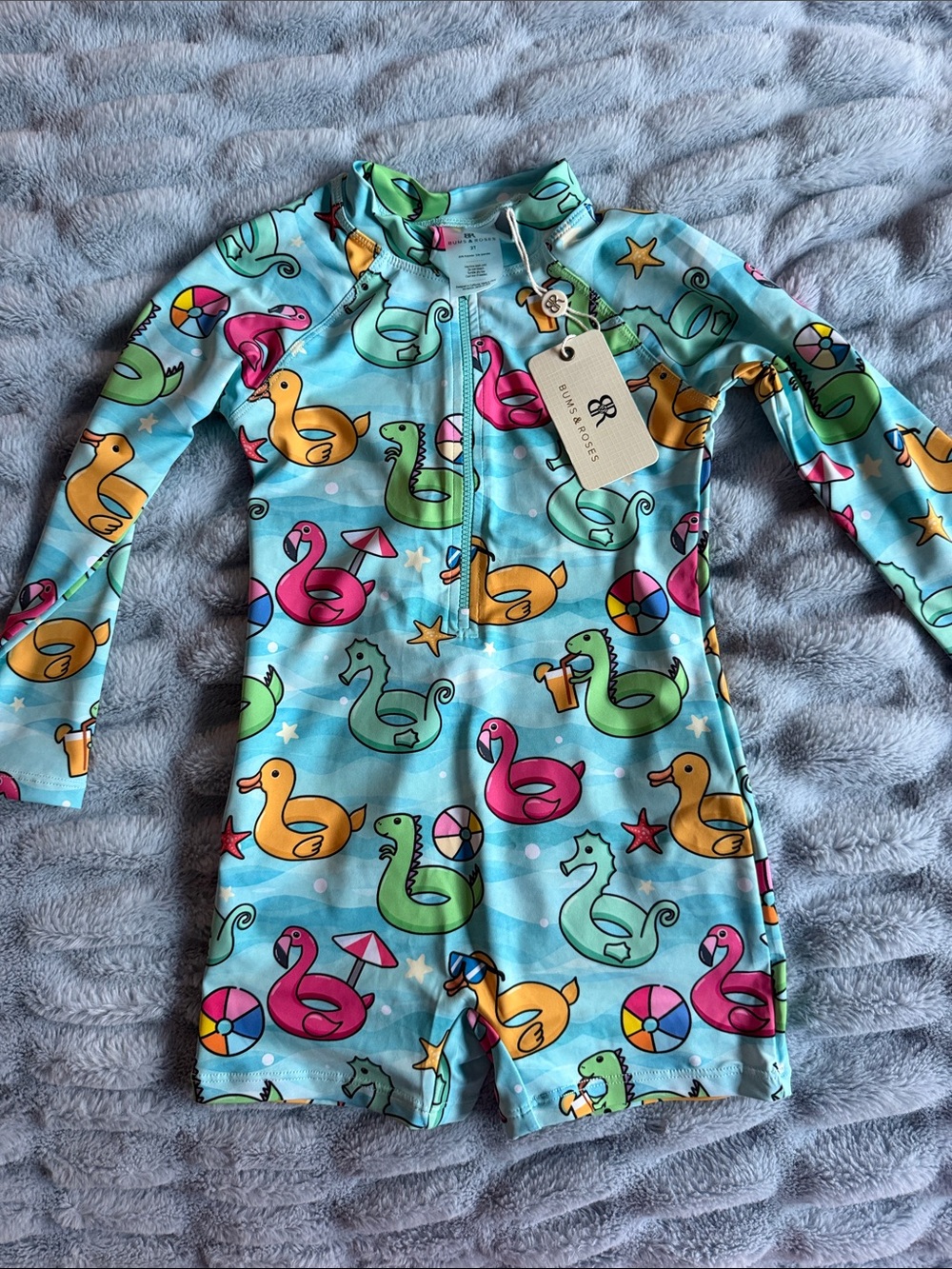 Bums and Roses swim rash-guard